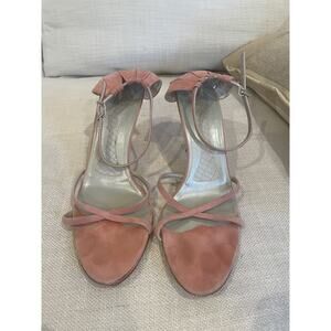 Pink‎ Suede Bcbgmaxazria Heels Size 10 Cute Detail On Heel
